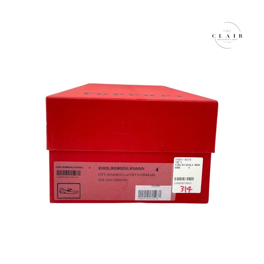 【新古品】 トッズ フェラーリ コラボ ドライビングシューズ Ferrari UK4 赤 レッド オレンジ