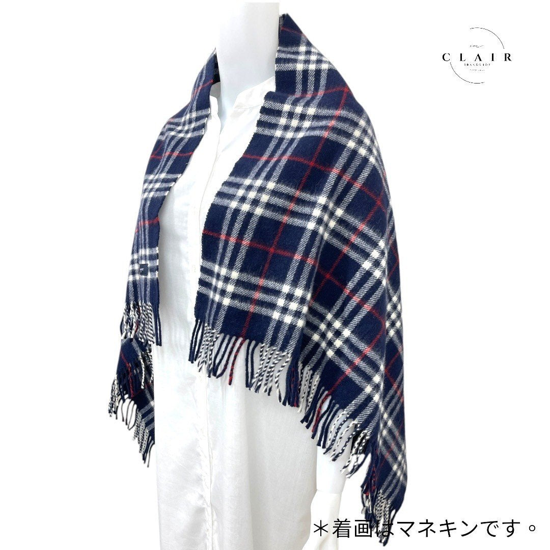 【未使用品】バーバリー ノバチェック ストール 腰掛け 大判 紺ネイビー 男女兼用