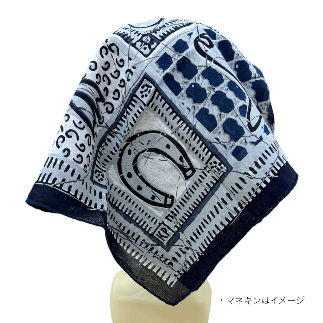 エルメス カレ65 Le Boubou H スカーフ ネイビー メンズ レディース