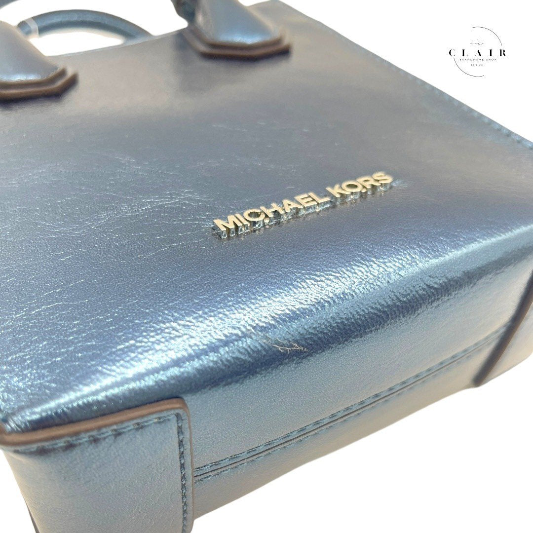 マイケルコース 2WAY ハンドバッグ メタリック ブルー MERCER(マーサー)