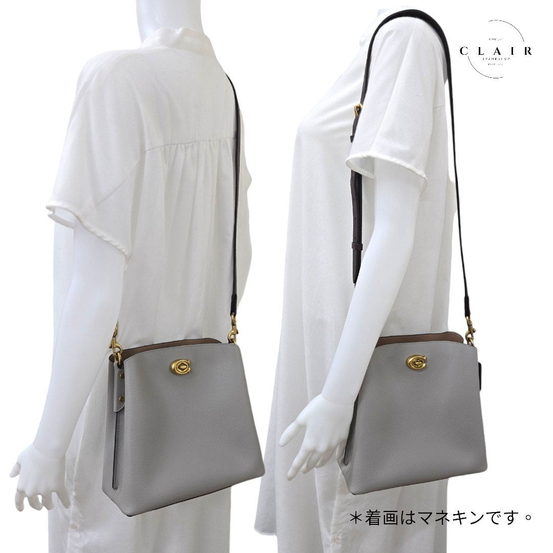 【極美品】コーチ 2wayバッグ ウィロウ バケツ型 ショルダーバッグ グレー