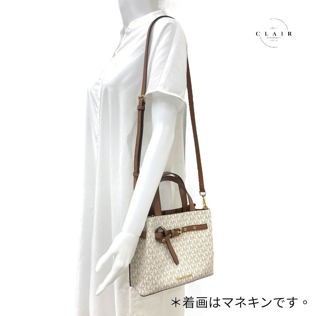 マイケルコース エミリア サッチェル スモール シグネチャー2WAYバック 白 ホワイト