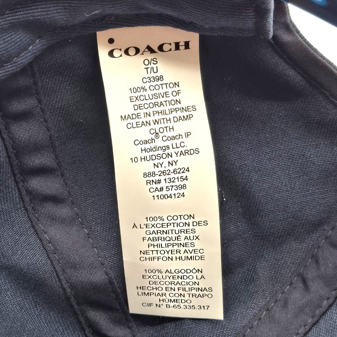 【極美品】コーチ キャップ 帽子 シグネチャー メンズ レディース ネイビー 紺