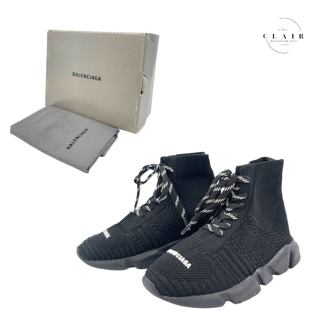 【新品】バレンシアガ キッズシューズ 黒 ブラック メッシュ ハイカットスニーカー 子供靴 水陸両用