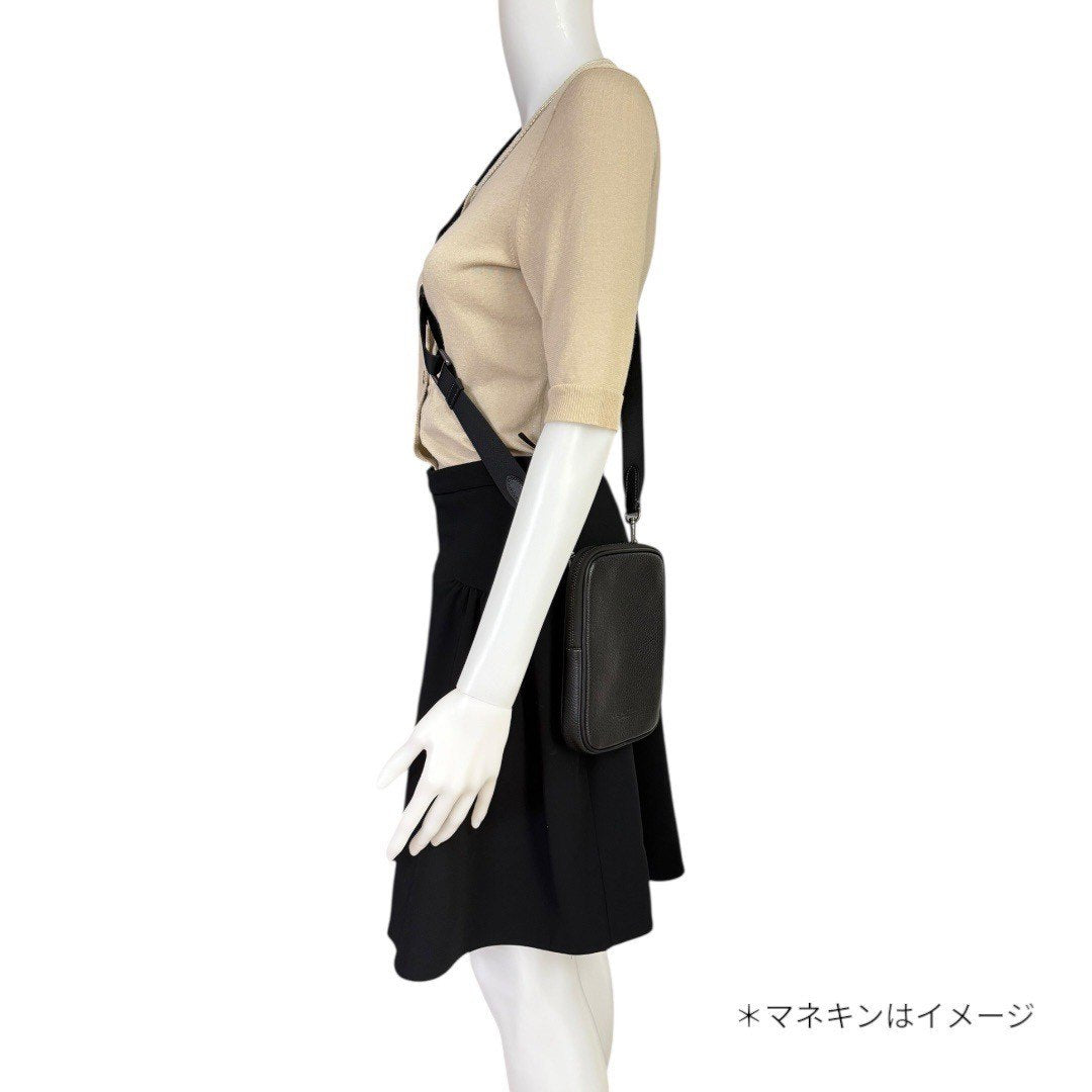 【極美品】コーチ エイデン クロスボディ リファインド ペブル レザー スマホショルダー ミニ ショルダーバッグ 斜め掛け ポシェット メンズ レディース ユニセックス 黒