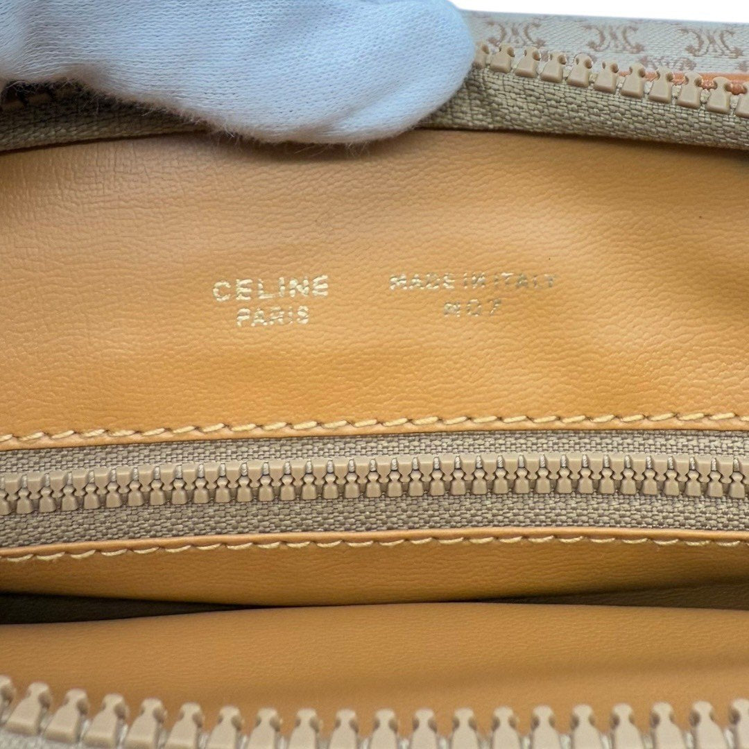 セリーヌ マカダム クラッチバッグ セカンドバッグ PVC ベージュ ブラウン Macadam バッグ