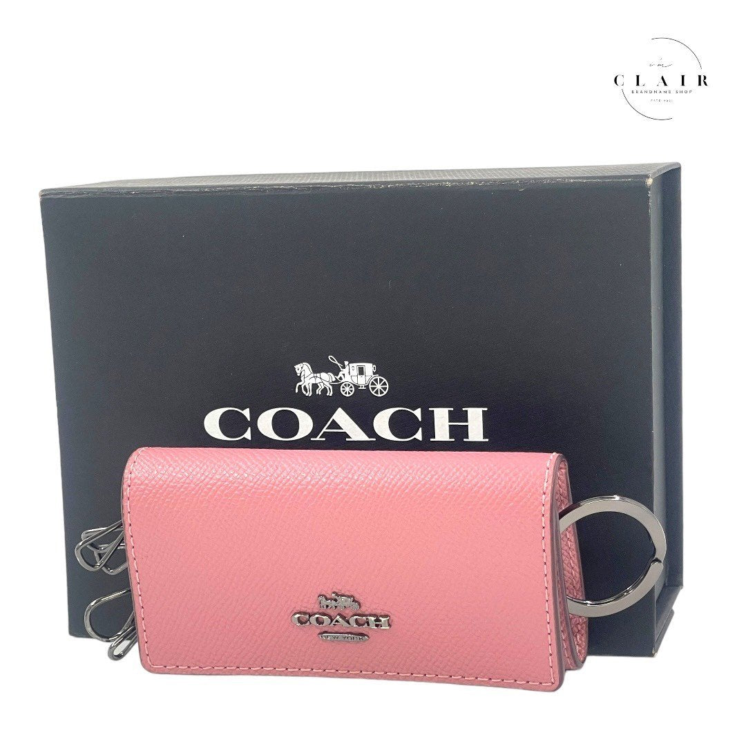 【美品】コーチ レザー キーケース キーリング ピンク