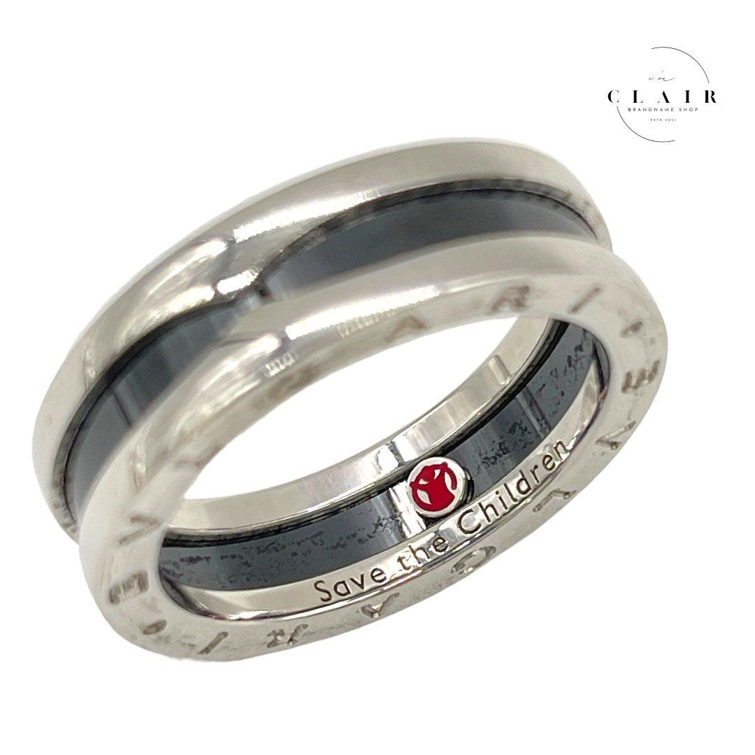 ブルガリ ビーゼロワン リング セーブザチルドレン セラミック シルバー925 指輪