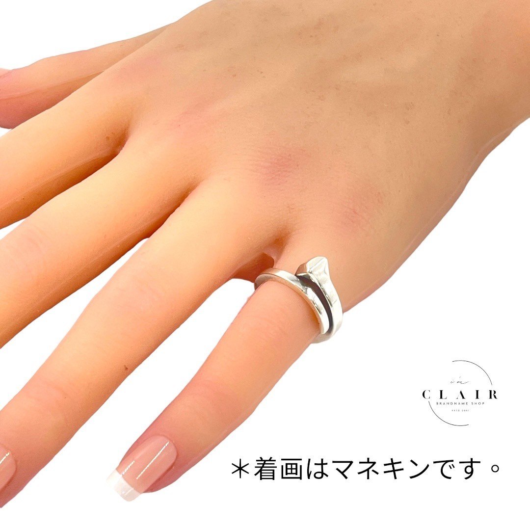 【美品】グッチ スネーク スクエアリング 指輪 シルバー925