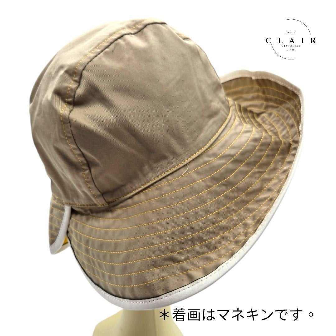 【未使用品】コーチ バケットハット 帽子 XS/S ベージュ 無地 レディース