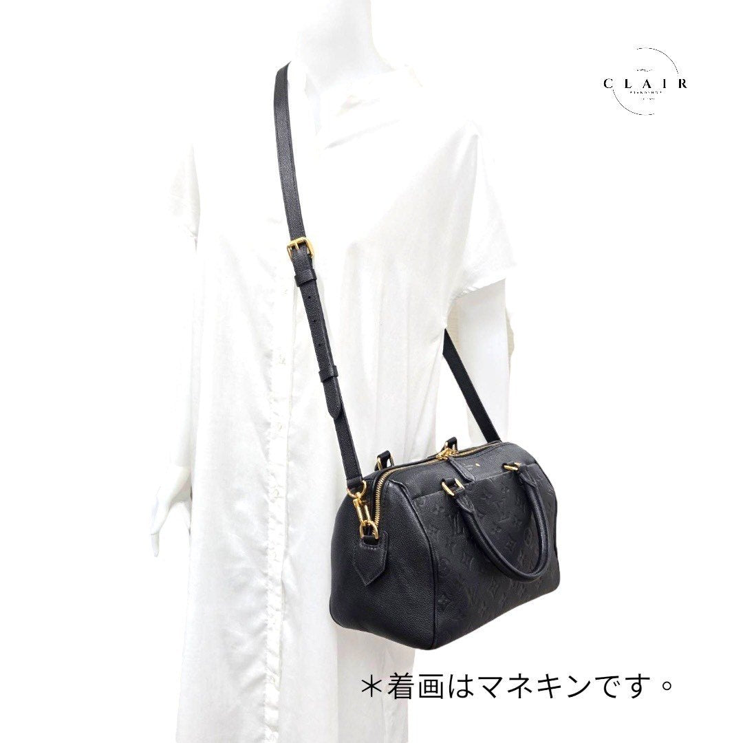 【美品】 ルイヴィトン スピーディ30 モノグラム アンプラント レザー ノワール 黒 ブラック