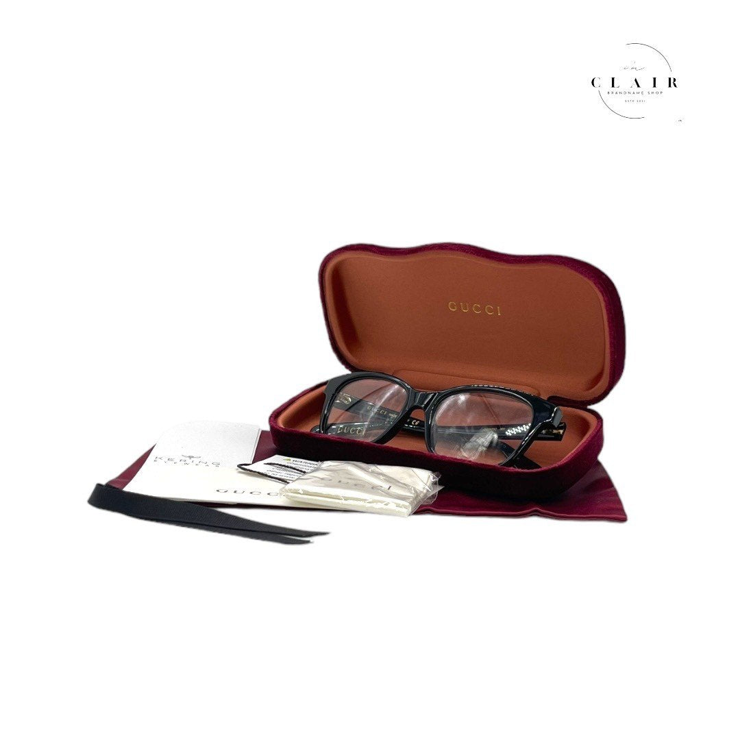 グッチ プラ伊達メガネ 眼鏡 黒縁 スクエア ブラック系 GG0922O-005 Made In Italy