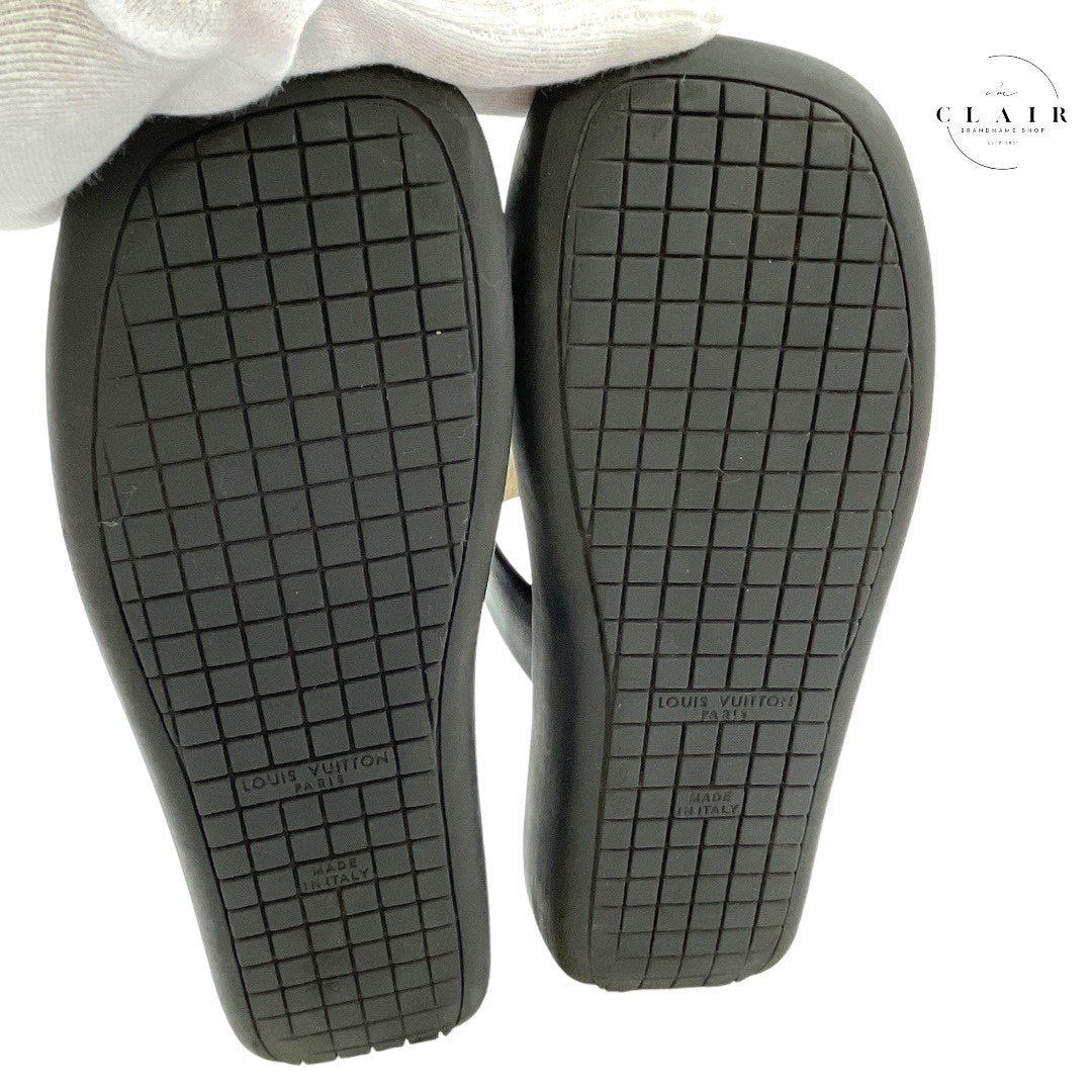 ルイヴィトン レザー トングサンダル 黒 ブラック