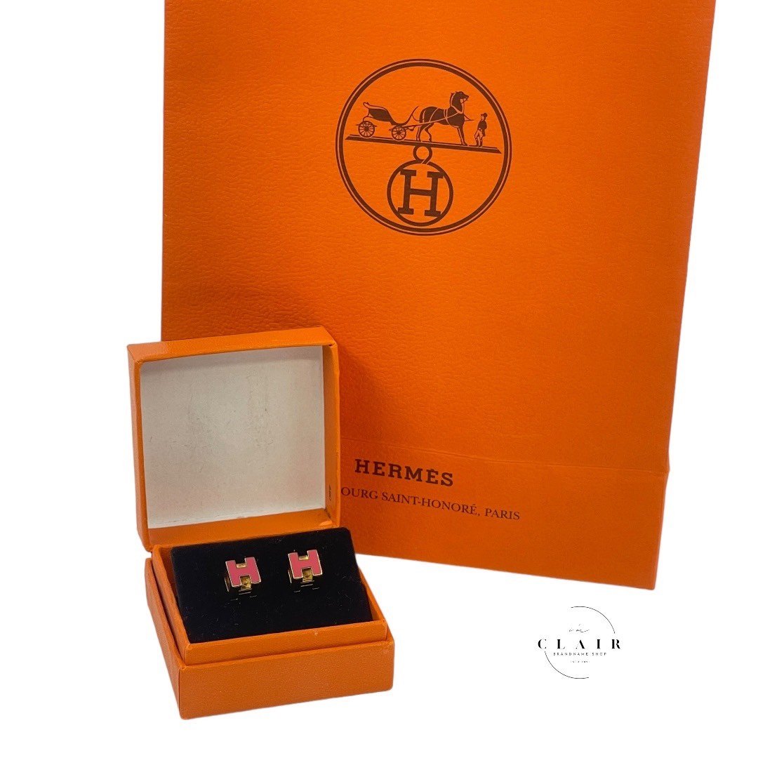 エルメス H キューブ カージュ・ド・アッシュ PERVENCHE ゴールド金具×ピンク系