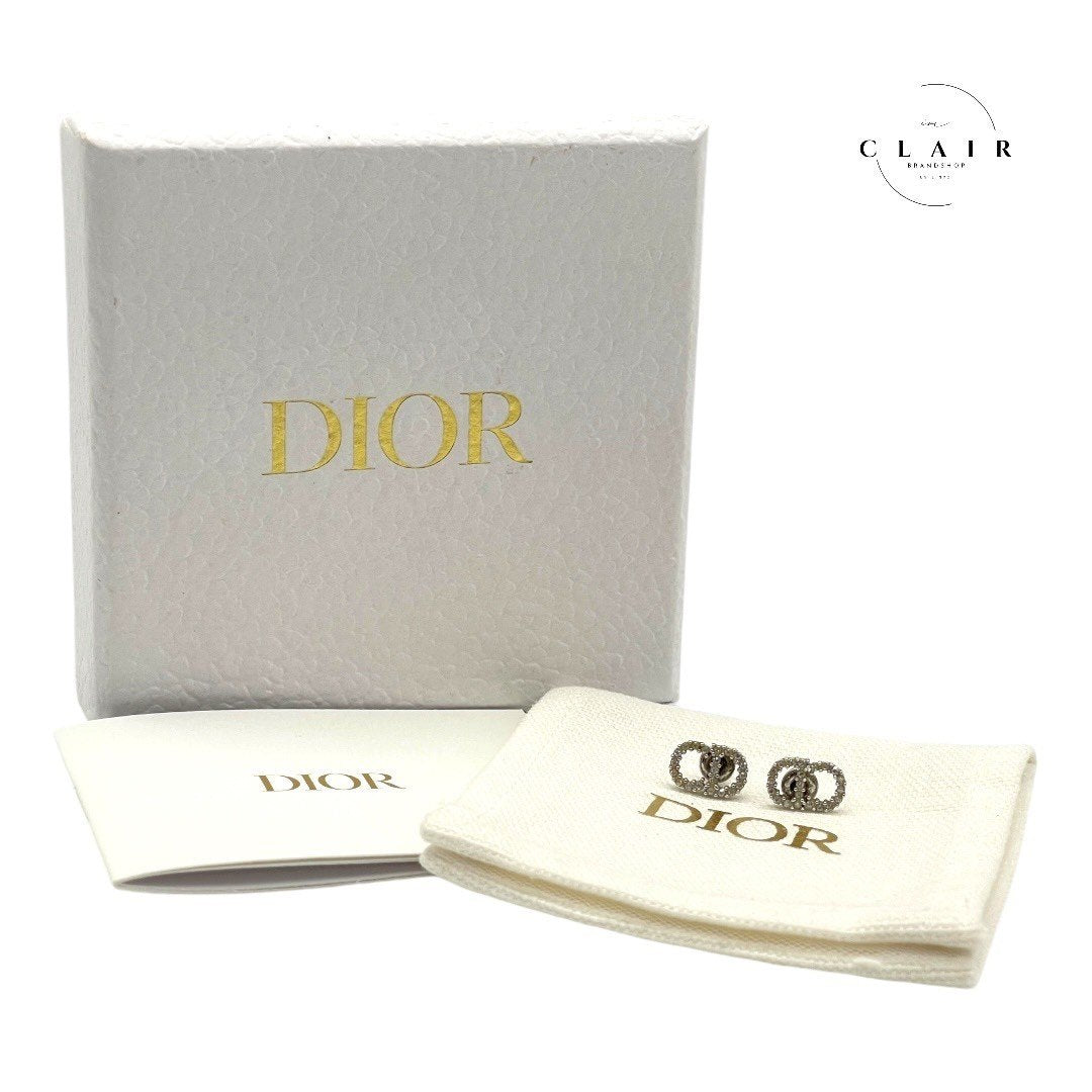 Dior クリスチャンディオール ピアス CDロゴ ラインストーン
