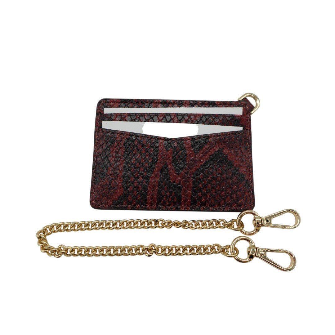 【未使用品】マイケルコース カードケース付き 長財布 財布 札入れ ウォレット レディース ボルドー ヘビ柄