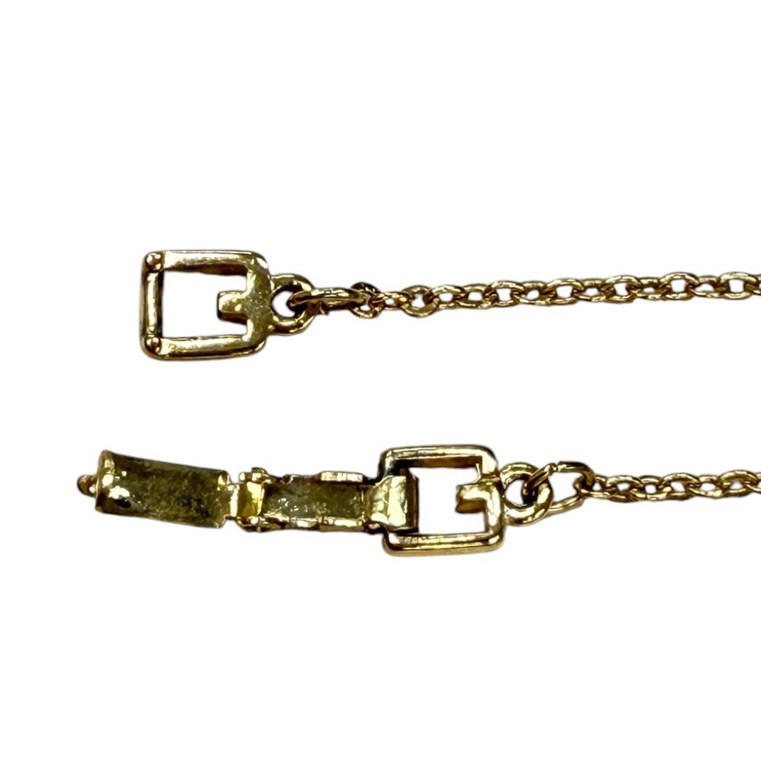 【極美品】ジバンシー ネックレス Gロゴ GP ラインストーン ヴィンテージ ゴールド クリア