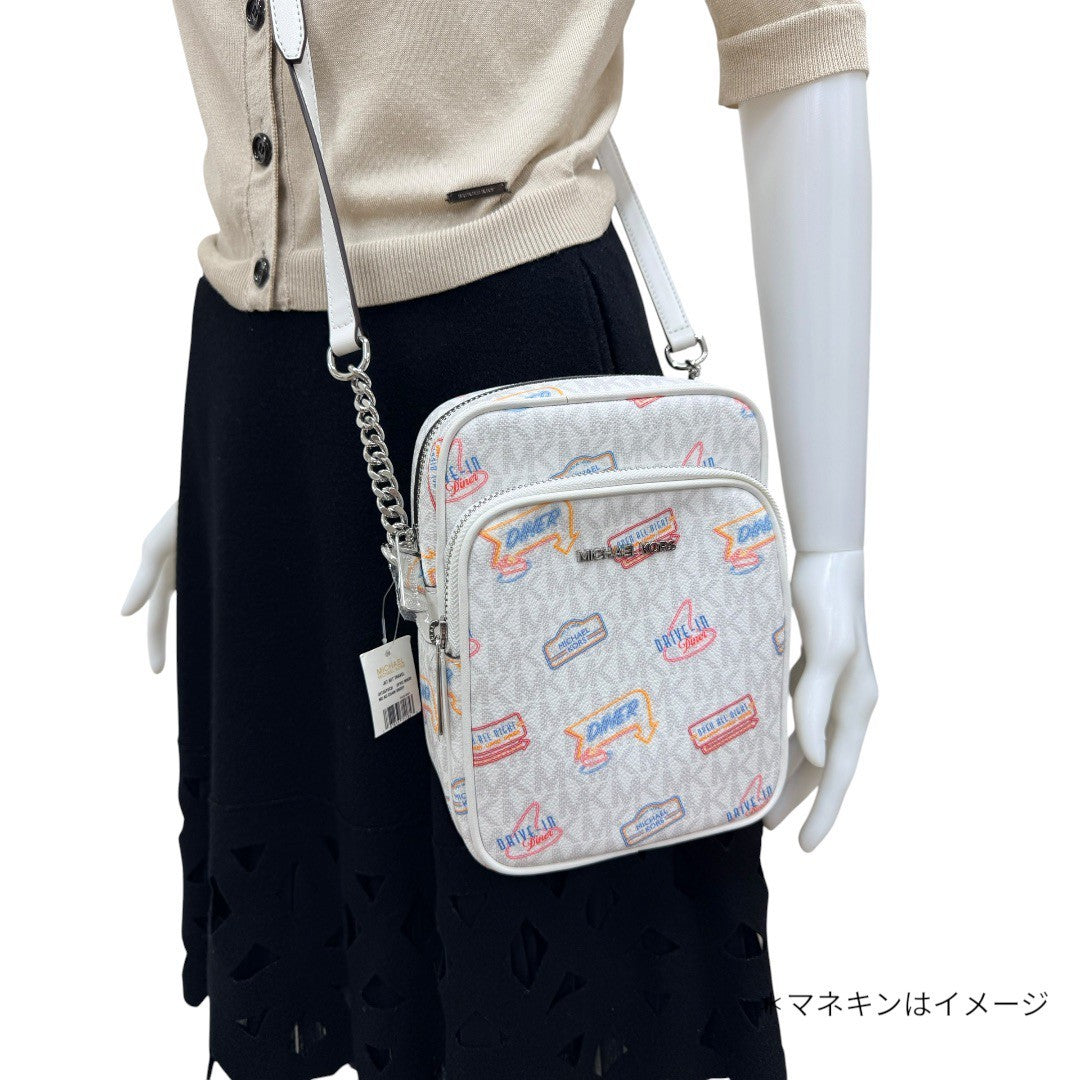 【新品】 マイケルコース ショルダーバッグ ホワイト×マルチ レディース