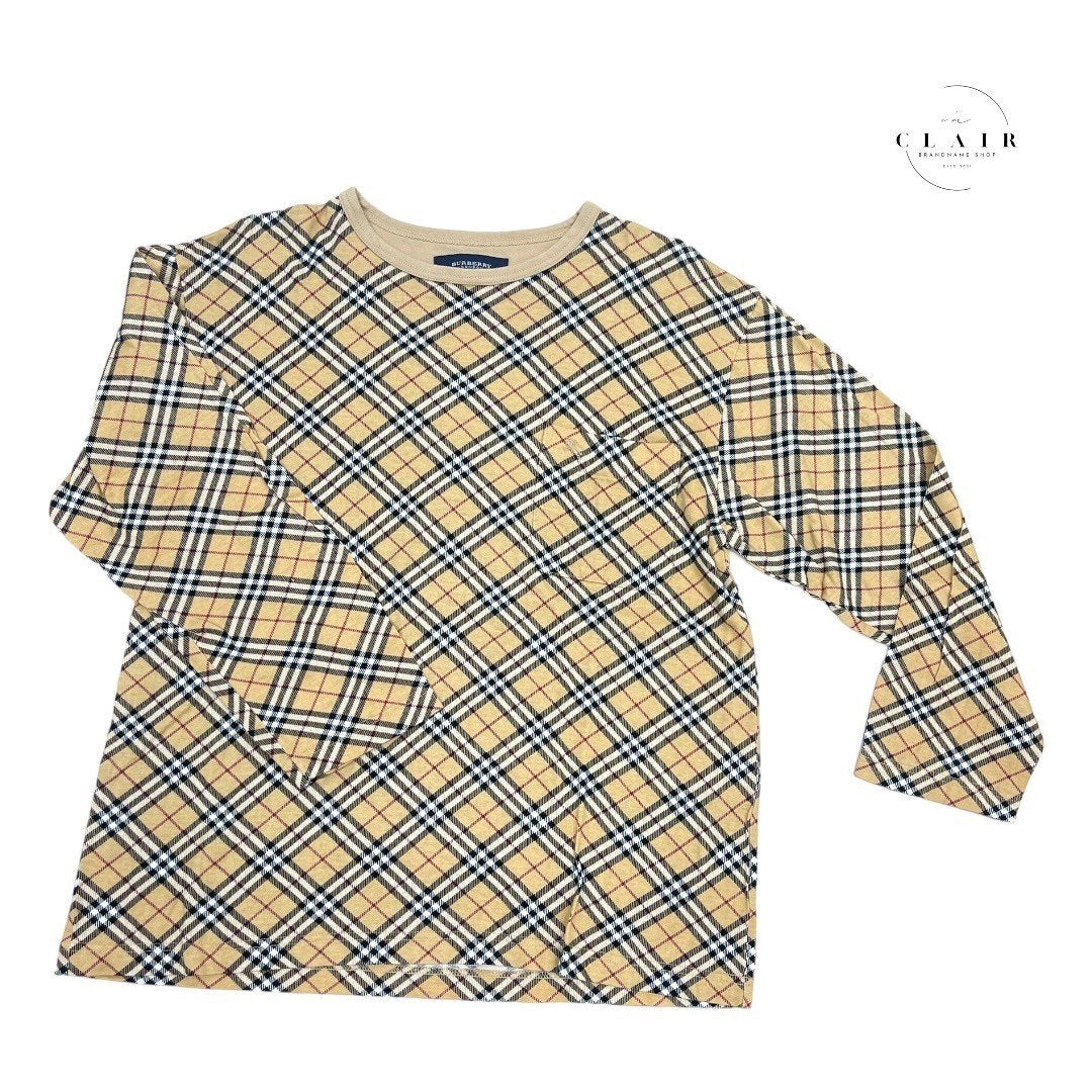 【美品】バーバリー ノバチェックTシャツ 長袖 茶色 レディース レディースTシャツ
