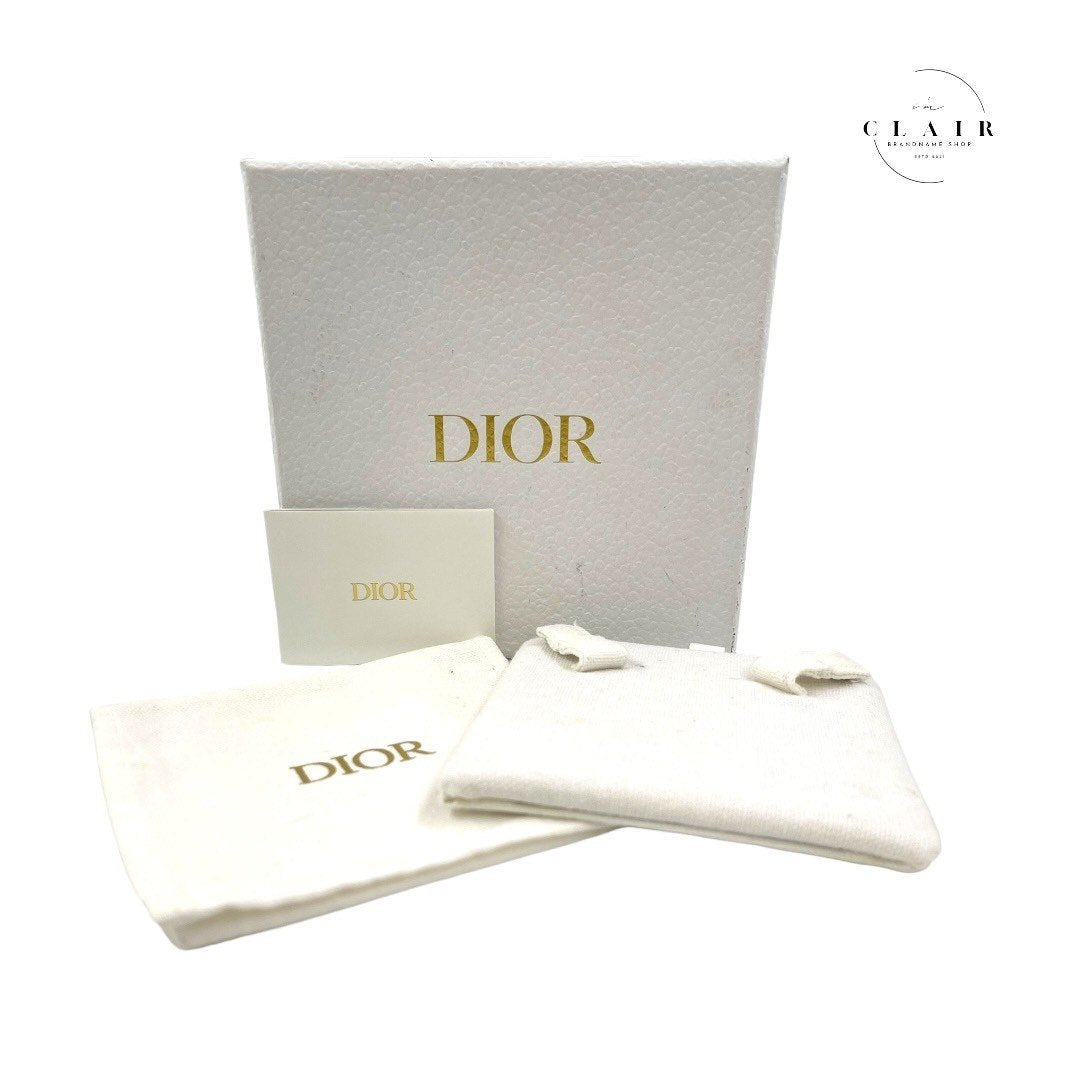 クリスチャンディオール CDロゴ ラインストーンネックレス ゴールド