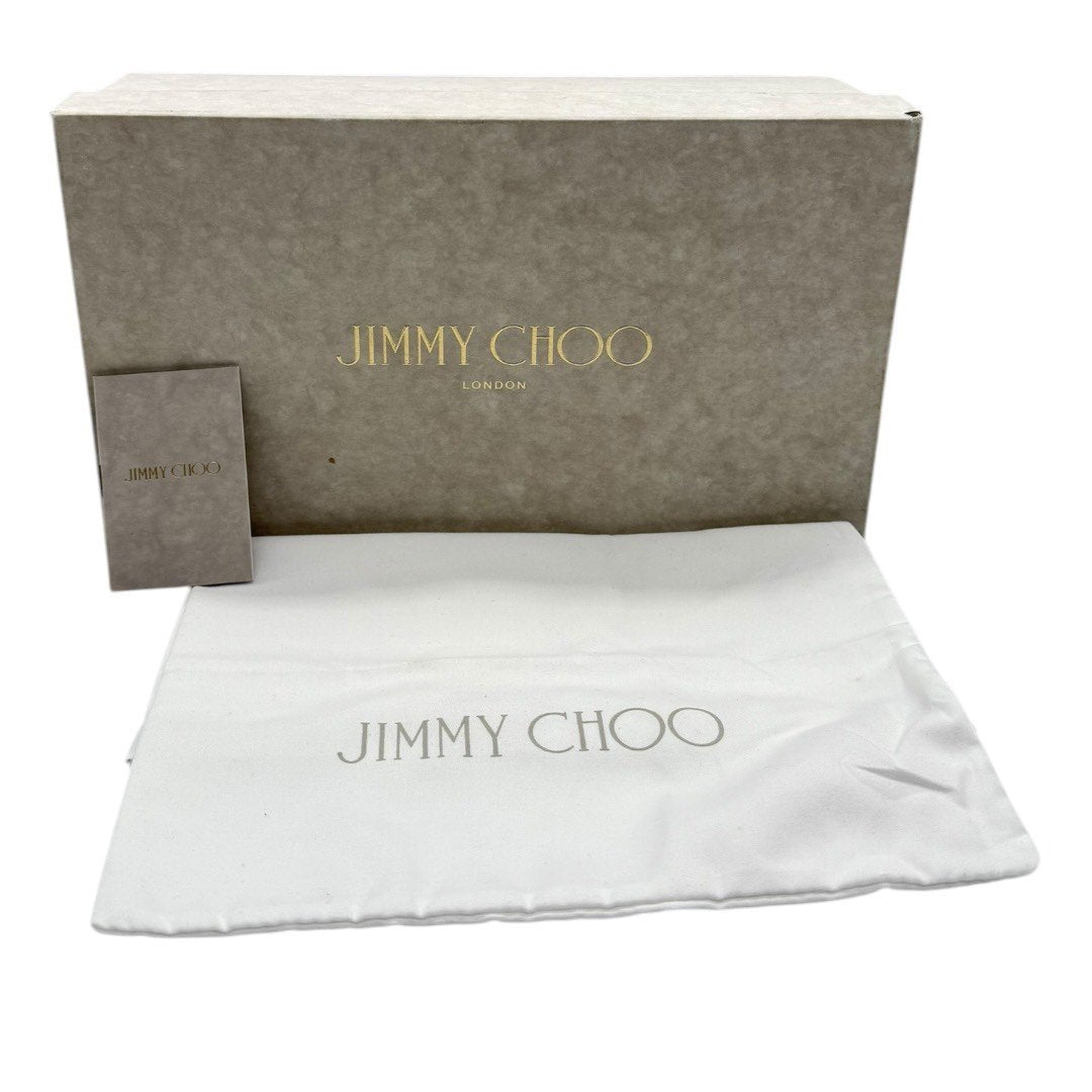 【新品未使用】ジミーチュウ パンプス デニム インディゴ チャンキーヒール 38 24cm レディース