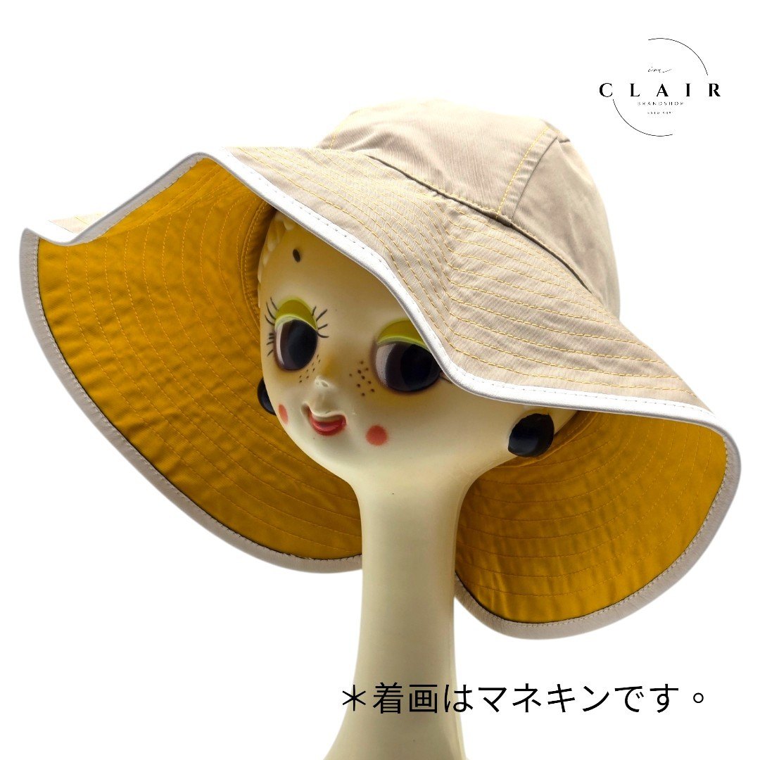 【未使用品】コーチ バケットハット 帽子 XS/S ベージュ 無地 レディース