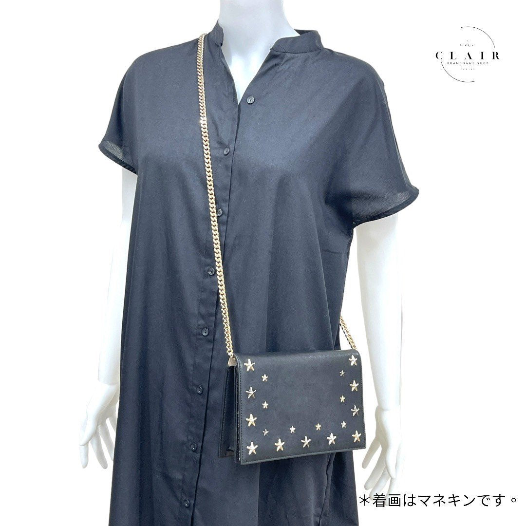 JIMMY CHOO チェーンショルダーバッグ 黒