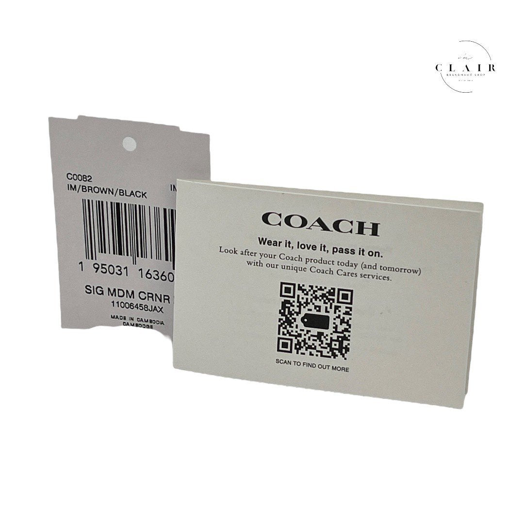 コーチ ミディアム コーナー ジップ ウォレット シグネチャー キャンバス C0082 IMAA8