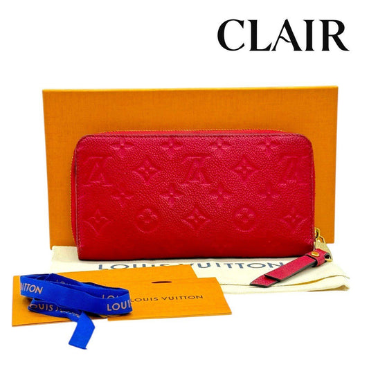 ルイヴィトン ラウンドファスナー ジッピーウォレット ウォレットスリーズ モノグラム アンプラント 赤  財布 長財布 M61865