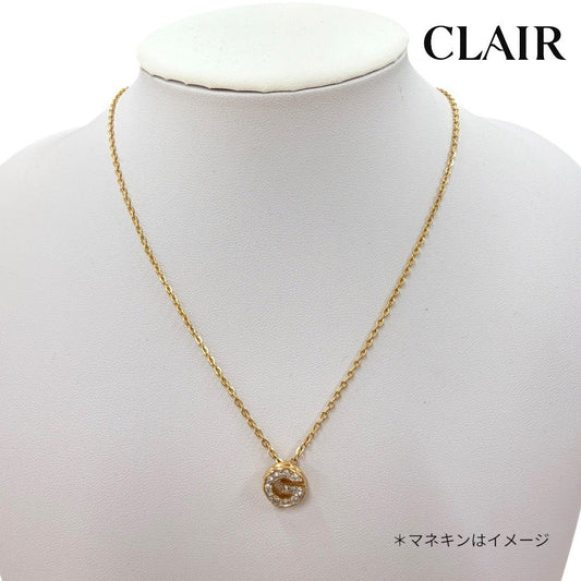 【極美品】ジバンシー ネックレス Gロゴ GP ラインストーン ヴィンテージ ゴールド クリア