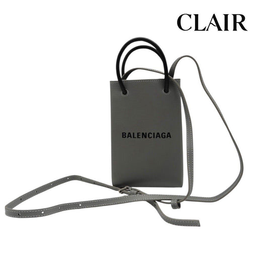 バレンシアガ フォンケース 携帯ケース スマホケース スマホショルダーケース ショルダー タイプ グレー メンズ レディース ユニセックス