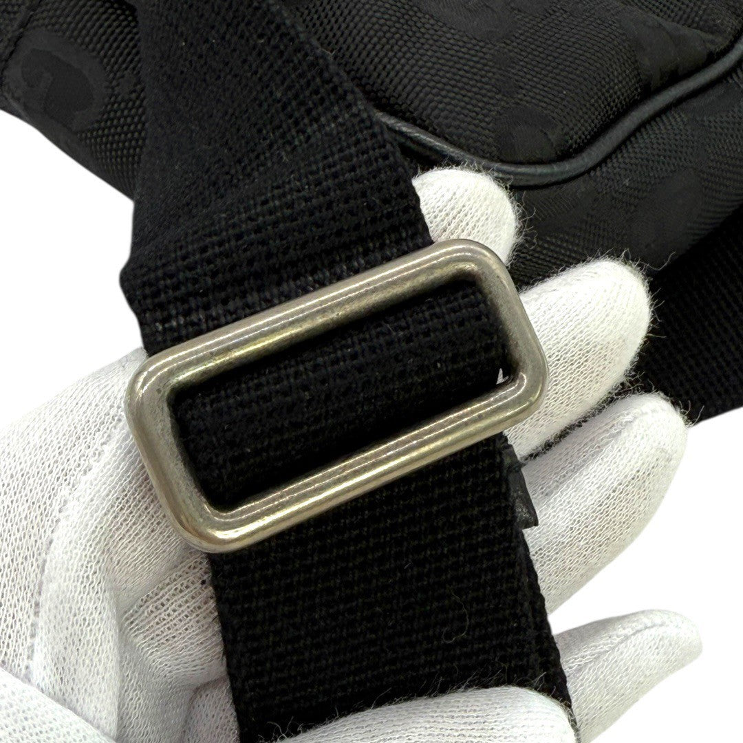 グッチ オブザグリッドバッグ キャンパス×レザー ベルトバッグ 631341 ブラック