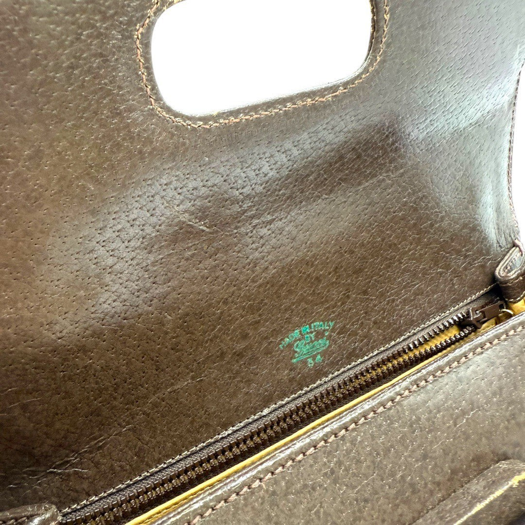 オールドグッチ バンブー ハンドバッグ ターンロック ブラウン レディース グッチ