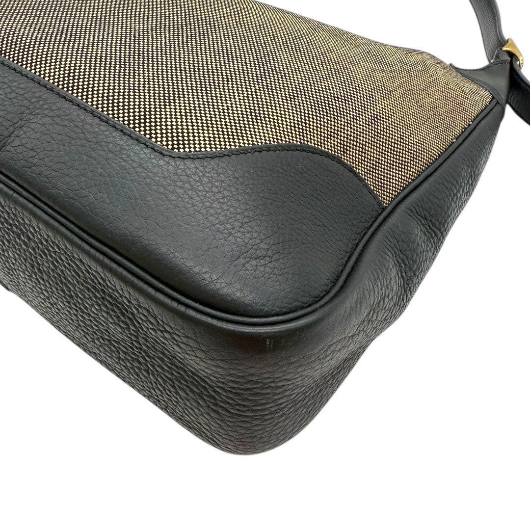 エルメス トリム31 ブラックレザー トワルアッシュ ゴールド金具 キャンバス