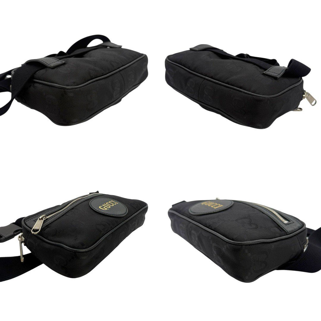 グッチ オブザグリッドバッグ キャンパス×レザー ベルトバッグ 631341 ブラック