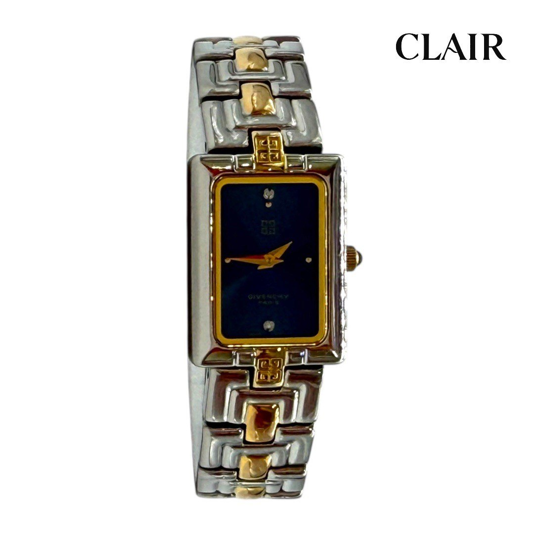 ジバンシー 腕時計 スクエア SS シルバー ゴールド コンビ ブレス アナログ クォーツ 時計 ウォッチ レディース