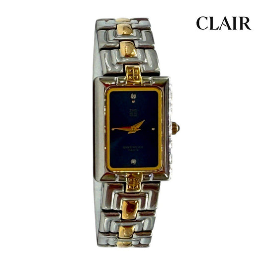 ジバンシー 腕時計 スクエア SS シルバー ゴールド コンビ ブレス アナログ クォーツ 時計 ウォッチ レディース