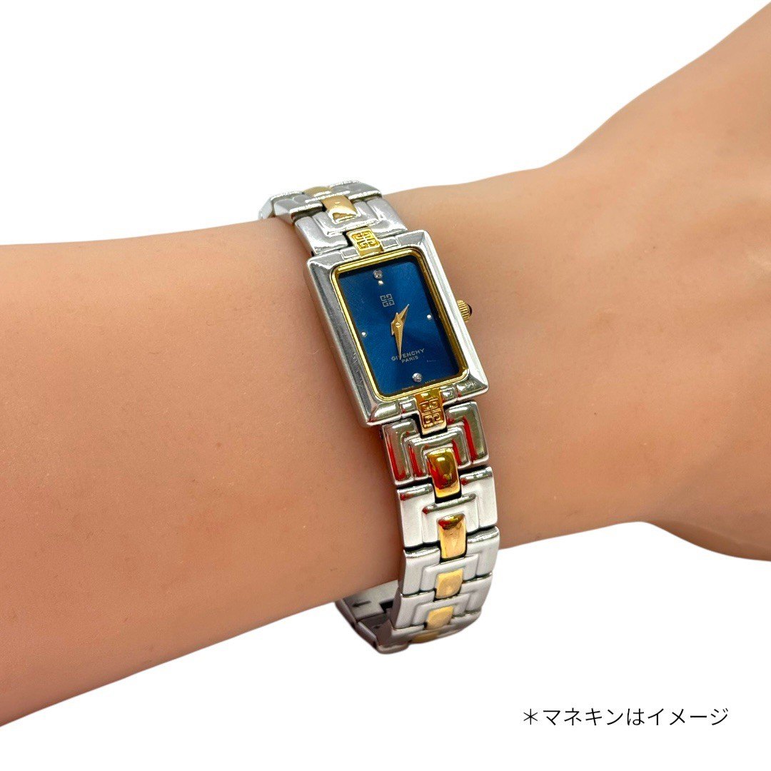 ジバンシー 腕時計 スクエア SS シルバー ゴールド コンビ ブレス アナログ クォーツ 時計 ウォッチ レディース
