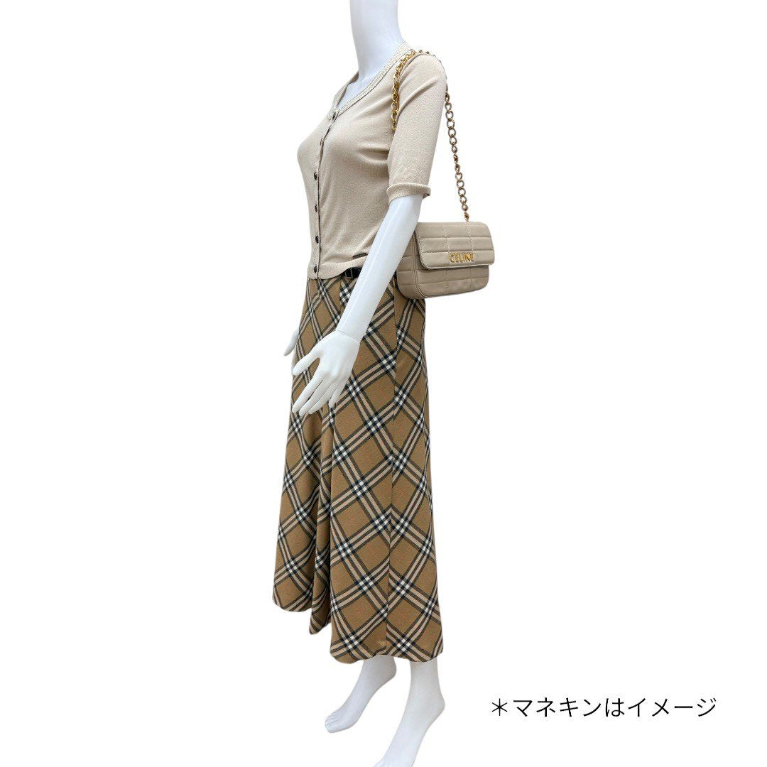 【未使用保管品】セリーヌ レザー ショルダーバッグ ハンドバッグ ベージュ レディース 111273EPZ