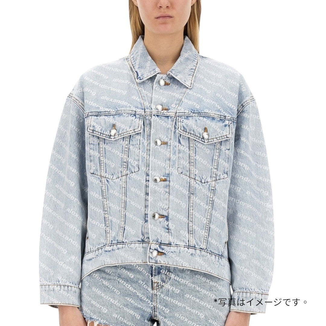 アレキサンダーワン ロゴデニムジャケット Gジャン Falling Back ロゴ クロップド