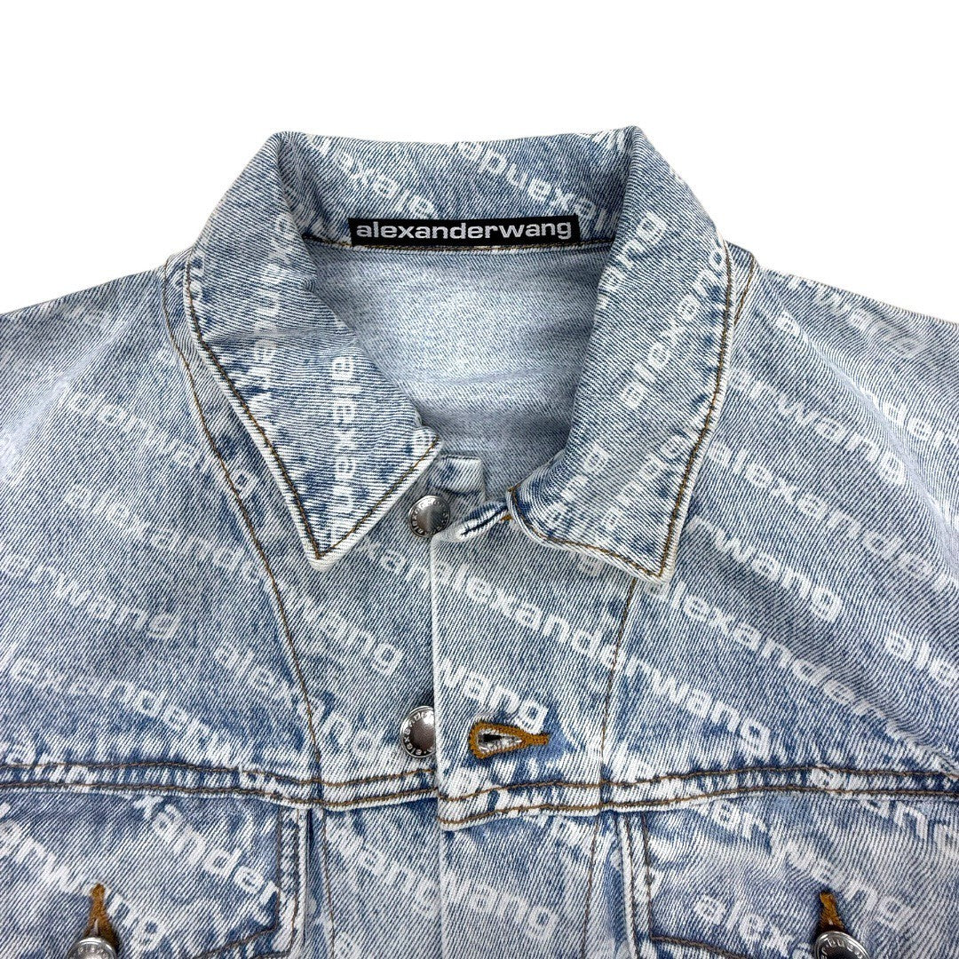 アレキサンダーワン ロゴデニムジャケット Gジャン Falling Back ロゴ クロップド