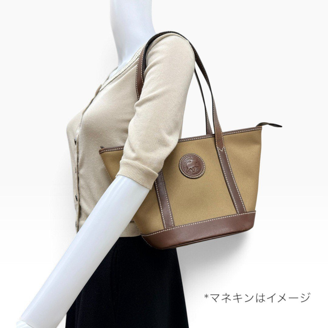 ハンティングワールド サファリ トゥディ ナイロンキャンバス トートバッグ カーキ×ブラウン