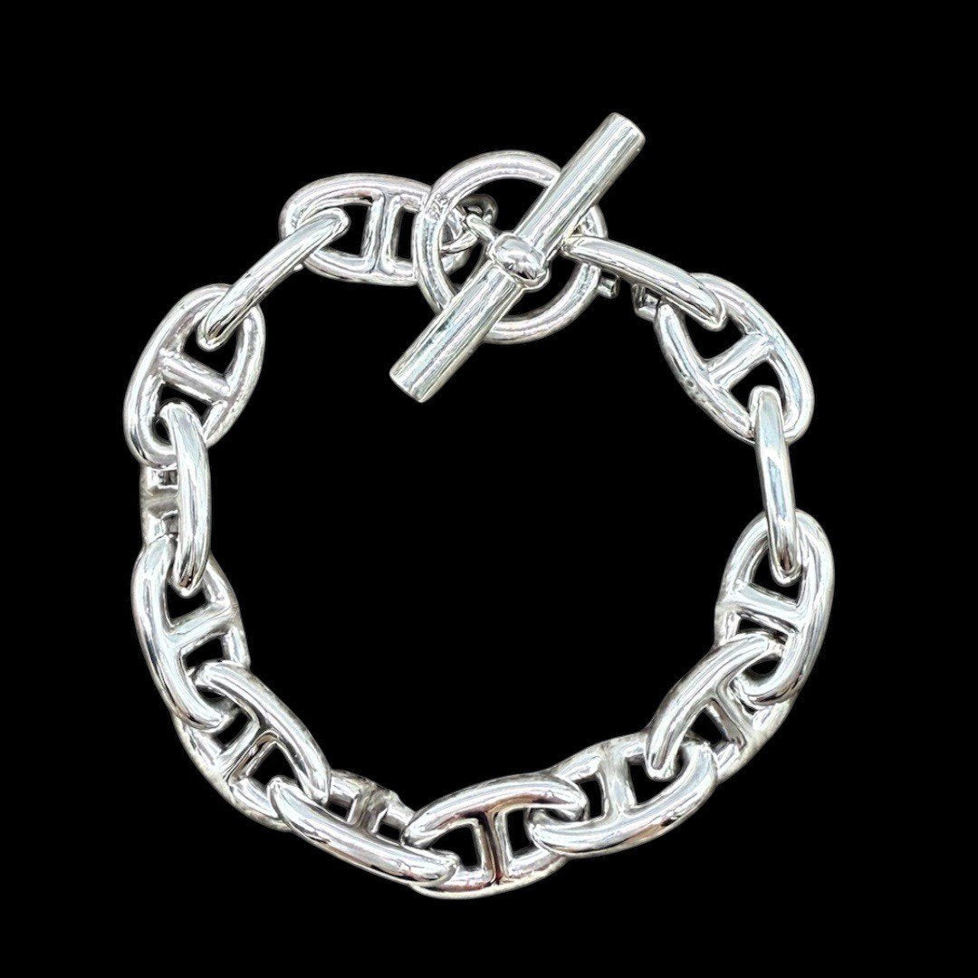 新品 ハンドメイド おしゃれ SV925 アンカーチェーンブレスレット シルバー ブレスレット 925刻印あり スターリングシルバー925 銀 マンテル チェーンブレスレット GM 海外買付