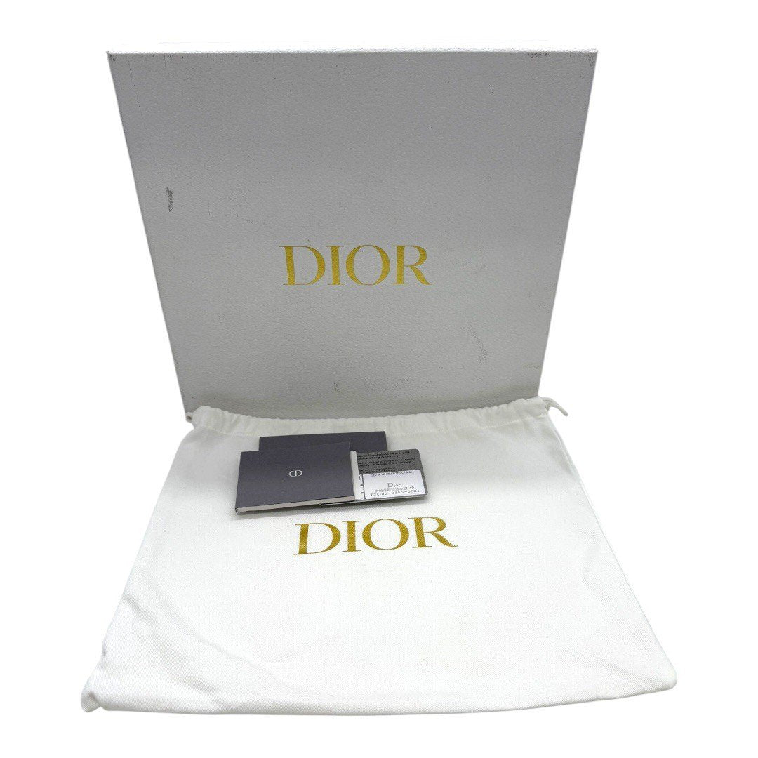 クリスチャンディオール ボビー ミディアム ショルダーバッグ 斜め掛けバッグ ボックスカーフ グレー ゴールド金具 レディース