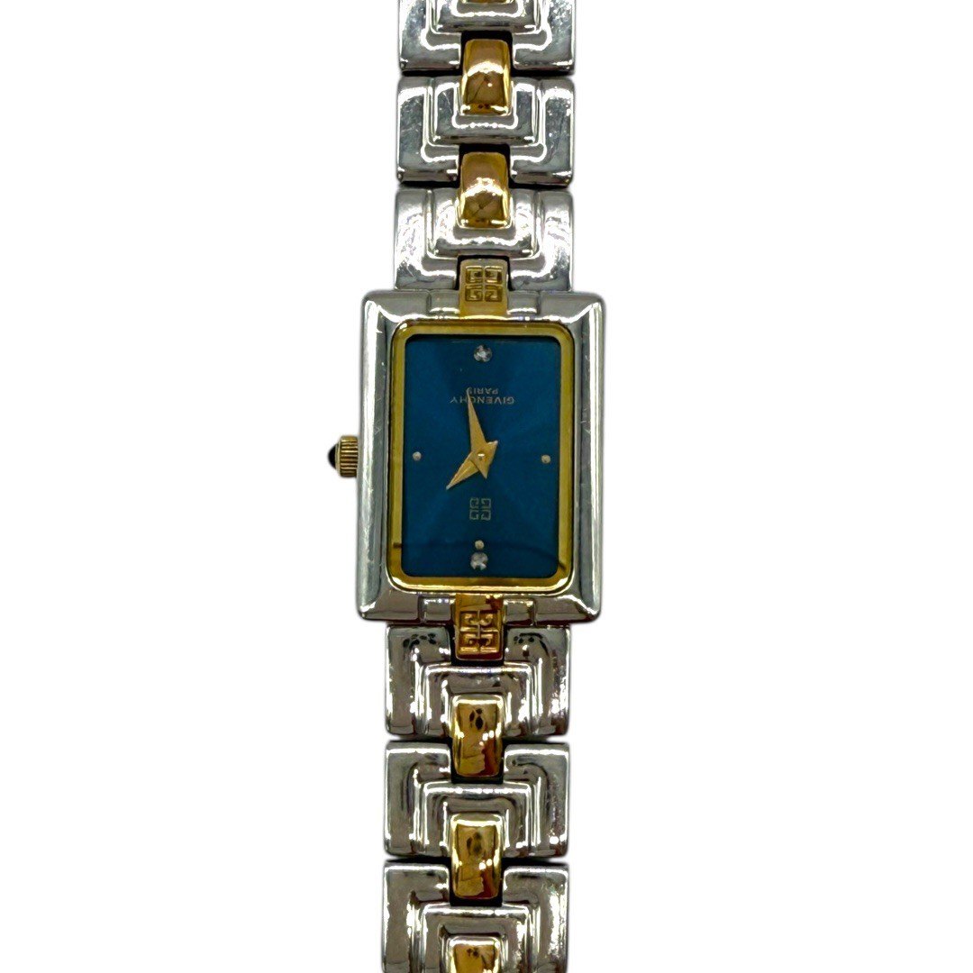 ジバンシー 腕時計 スクエア SS シルバー ゴールド コンビ ブレス アナログ クォーツ 時計 ウォッチ レディース