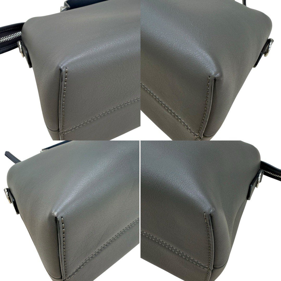 フェンディ バイザウェイ ショルダーバッグ ハンドバッグ レザー グレー 2way 斜めがけ