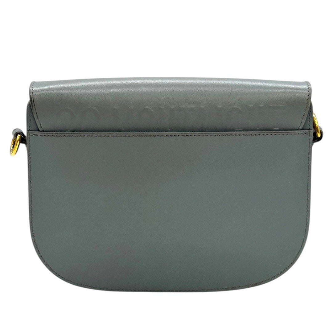 クリスチャンディオール ボビー ミディアム ショルダーバッグ 斜め掛けバッグ ボックスカーフ グレー ゴールド金具 レディース