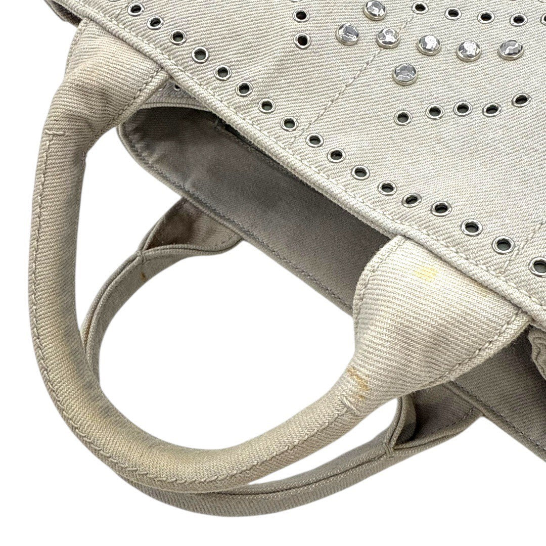 プラダ カナパ デニム カナパスタッズ トート ヌーブ グレー 2wayバッグ ショルダーバッグ ハンドバッグ