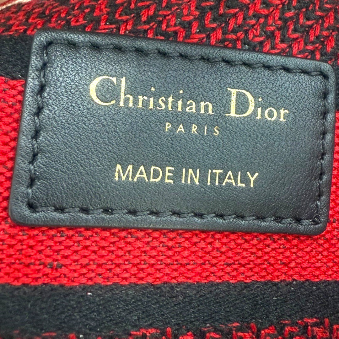 クリスチャンディオール LADY D LITE レディ ディライト ミディアム ハンドバッグ 2WAY 刺繍 ジャガード 水玉