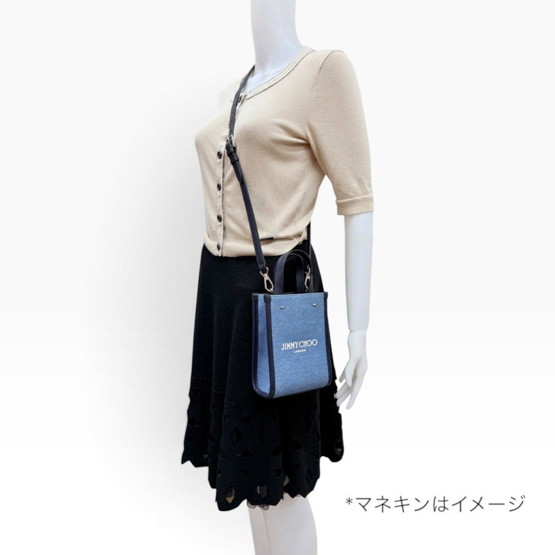 デニム×レザー 2WAY ハンドバッグ ジミーチュウ